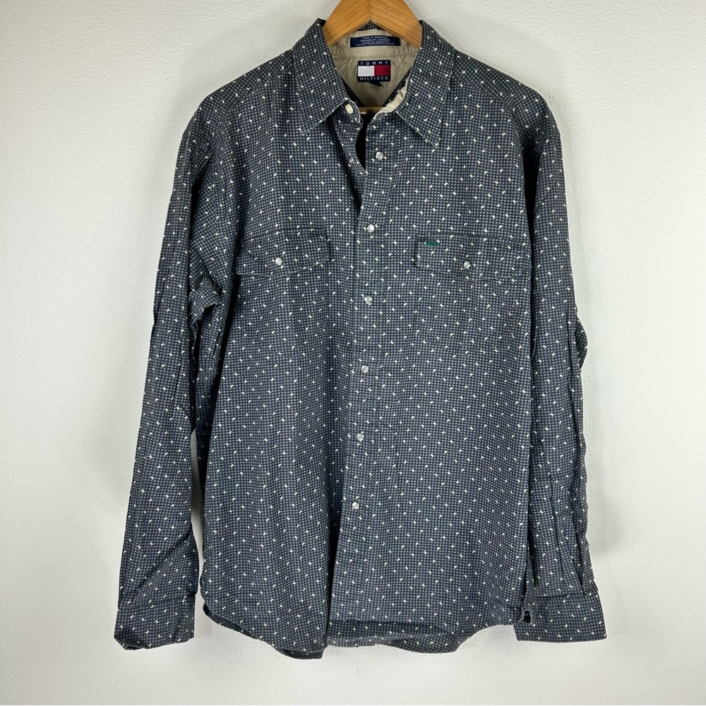 Tommy Hilfiger Y2K Western Snap Button Casual Button Down Shirt Men’s Size L